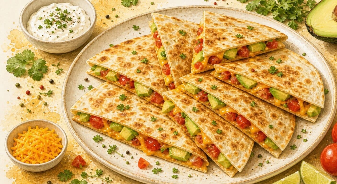 Quesadilla: cheddar, avocado, tomato from the Burgers, Wraps, Quesadillas & Hot Dogs menu by Fudík catering 3