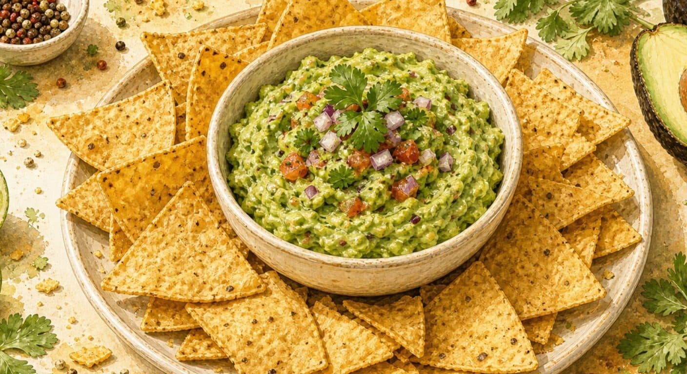 Guacamole and tortilla chips from the Appetizers & Salads menu by Fudík catering 2