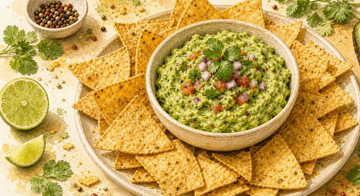 Guacamole and tortilla chips from the Appetizers & Salads menu by Fudík catering 3