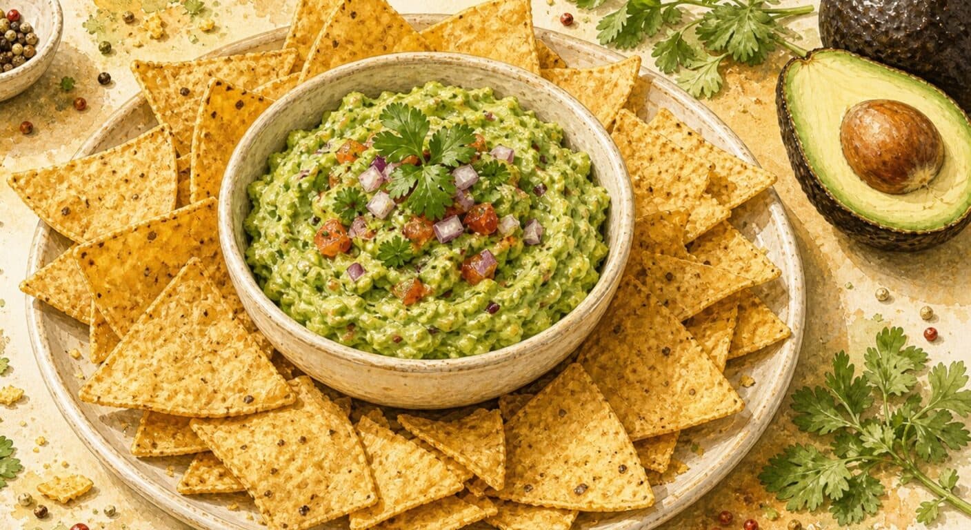 Guacamole and tortilla chips from the Appetizers & Salads menu by Fudík catering 4