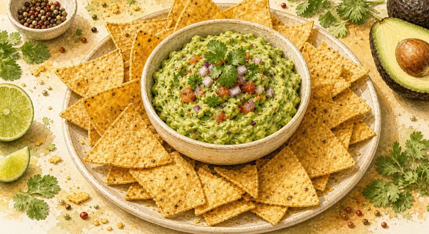 Guacamole and tortilla chips from the Appetizers & Salads menu by Fudík catering 5