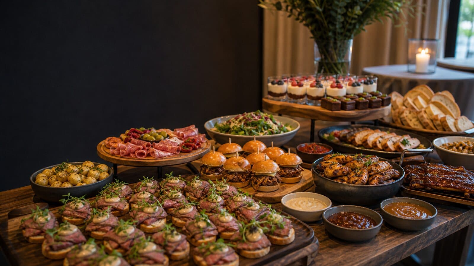 Meat lovers buffet for 50 guests