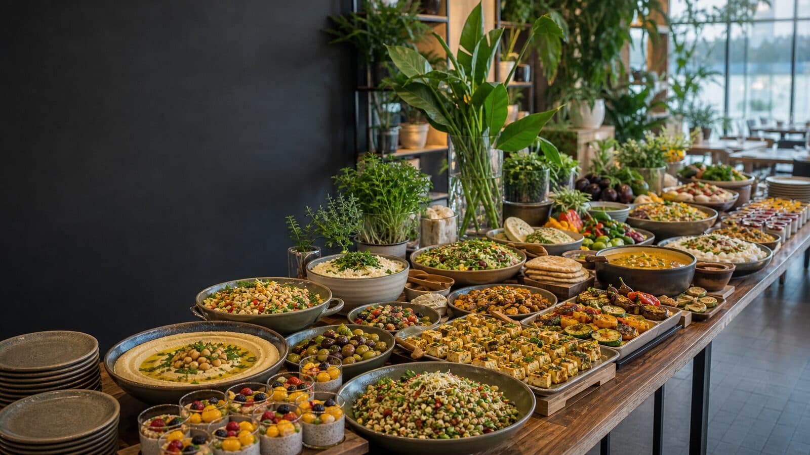 Vegetarian buffet for 100 guests