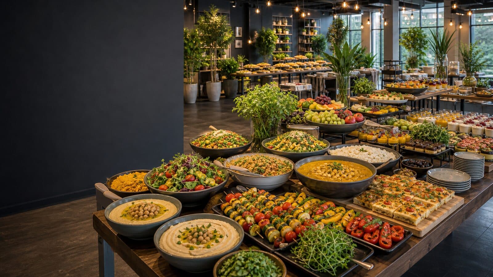 Vegetarian buffet for 150 guests